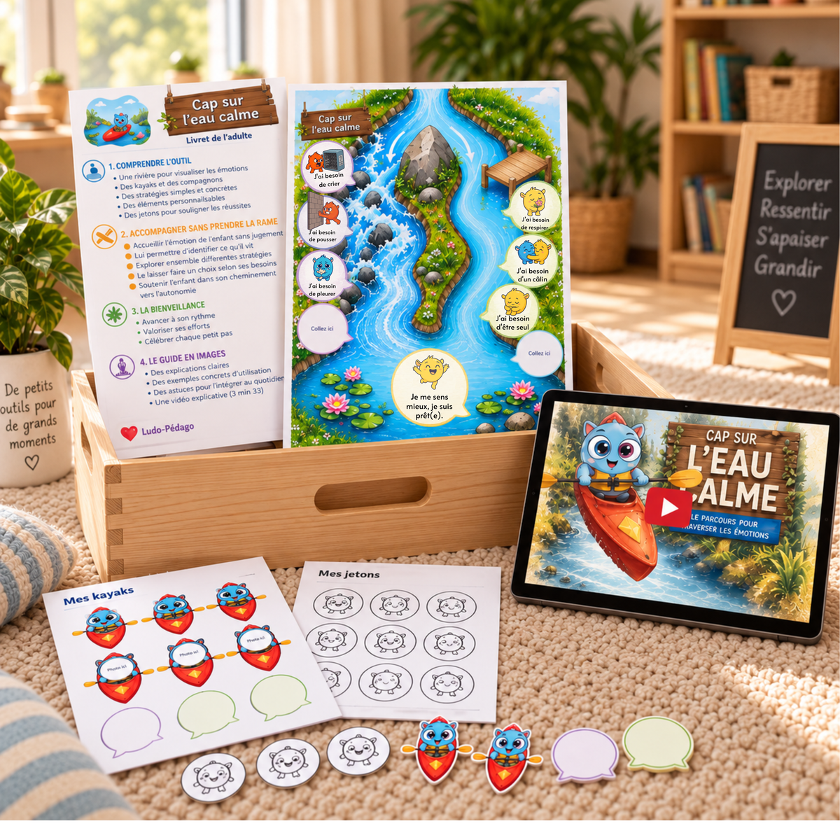 Cap sur l’eau calme – PDF imprimable sur les émotions et l’autorégulation pour enfants de 3 à 5 ans